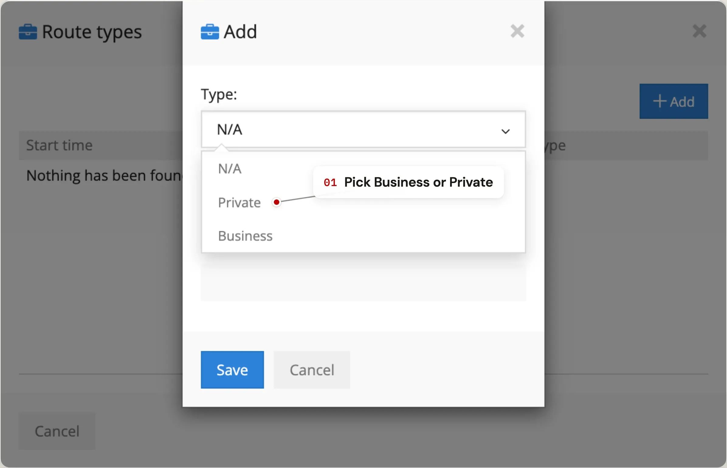 Pick Business or Private — step 4