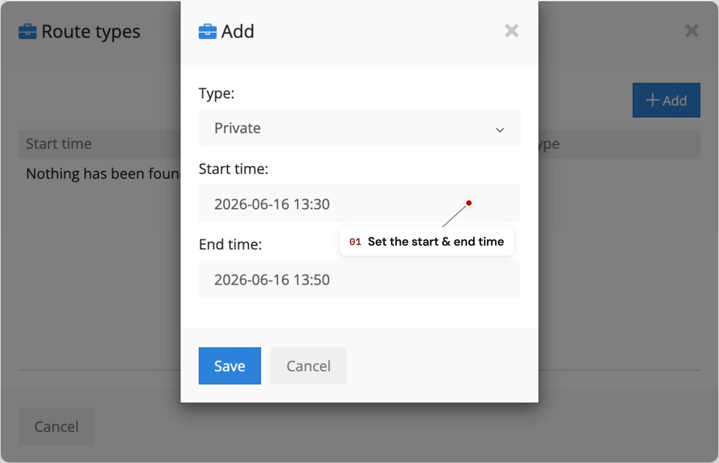 Set the time window — step 5