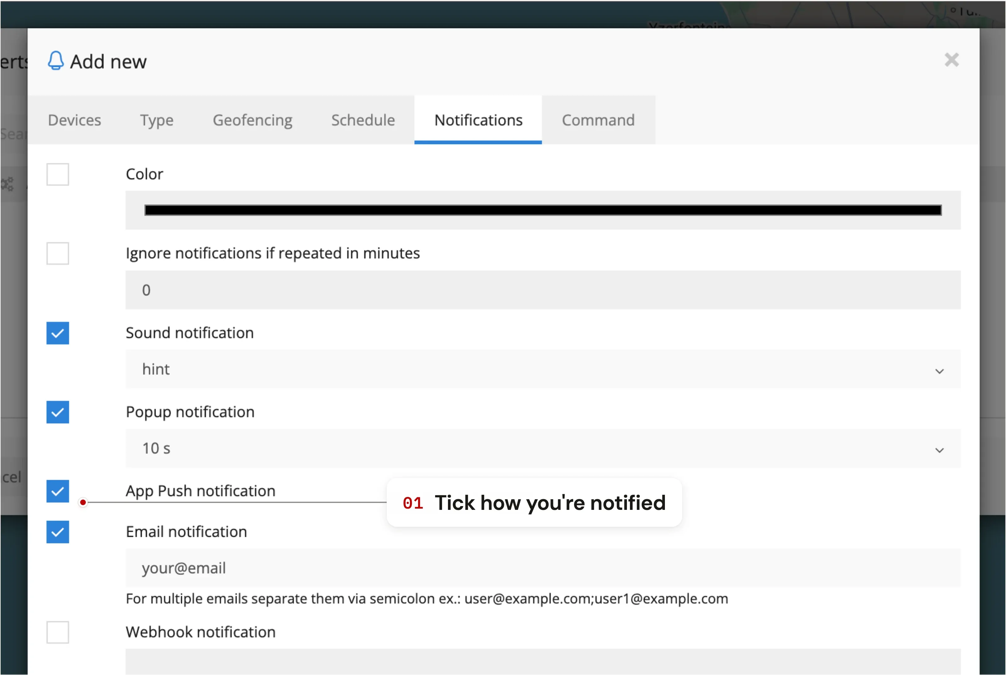 Pick how you want to be notified — step 7